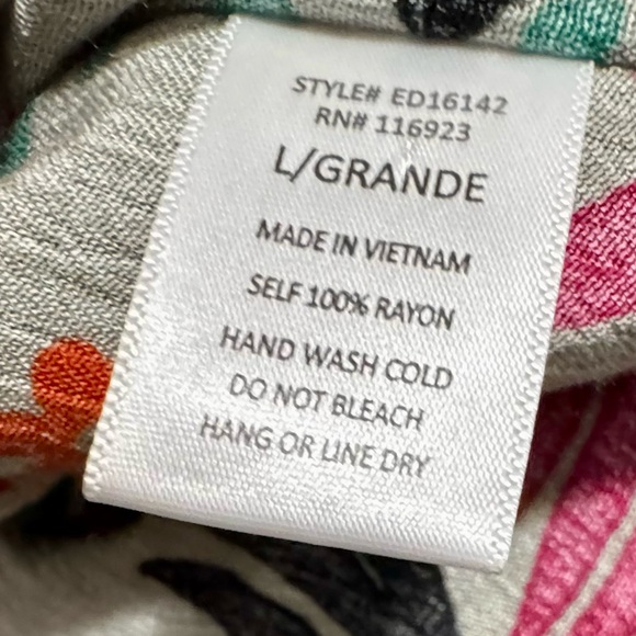 Easel Longline Floral Boho Lightweight Crinkle Oversized Poncho Style Kimono - Picture 13 of 13